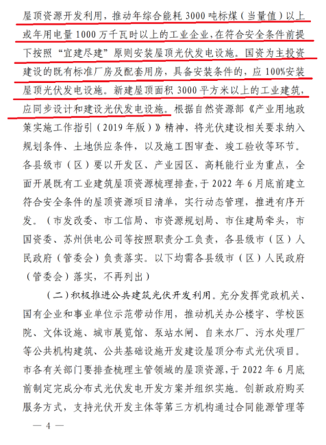 蘇州：國企廠房100%安裝分布式光伏！