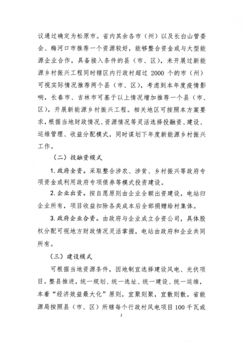 吉林省能源局發(fā)布全國(guó)首個(gè)出臺(tái)的省級(jí)“新能源+鄉(xiāng)村振興”方案！