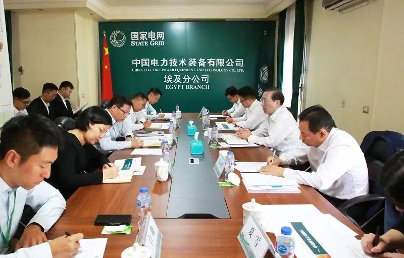 辛保安調(diào)研國(guó)網(wǎng)駐非辦、中電裝備埃及分公司