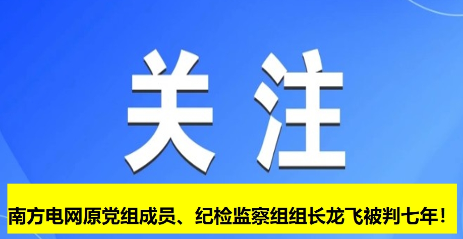 南方電網(wǎng)原黨組成員、紀(jì)檢監(jiān)察組組長龍飛被判七年！